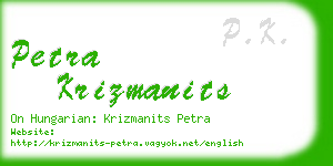 petra krizmanits business card